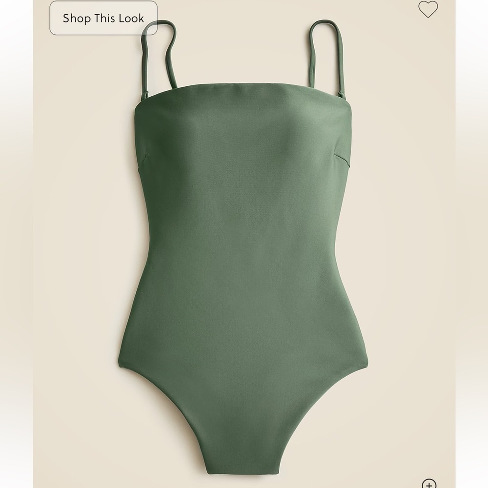 J Crew Gemma bandeau one piece swimsuit Classic Sculpt Green bathing suit 16 new - Picture 13 of 13